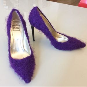 7.5 38 Fausto Puglisi purple stiletto pointy heels